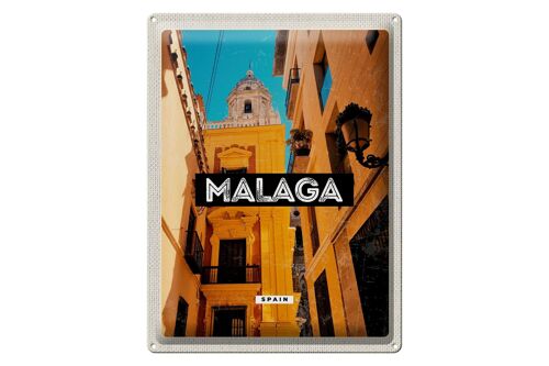 Blechschild Reise 30x40cm Malaga Spain Altstadt Retro Geschenk