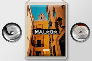 Panneau de voyage en étain, 30x40cm, Malaga, espagne, vieille ville, cadeau rétro 2