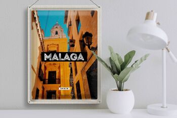 Panneau de voyage en étain, 30x40cm, Malaga, espagne, vieille ville, cadeau rétro 3
