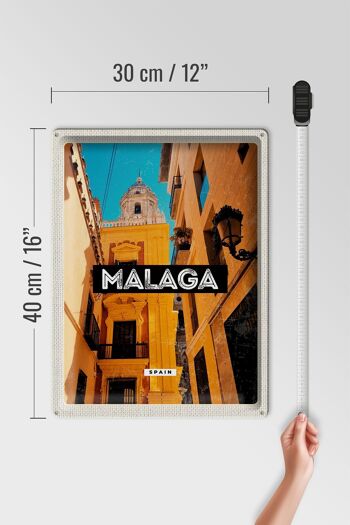 Panneau de voyage en étain, 30x40cm, Malaga, espagne, vieille ville, cadeau rétro 4