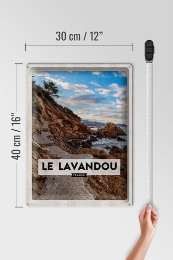 Signe en étain voyage 30x40cm Le Lavandou France montagnes vacances à la mer 4