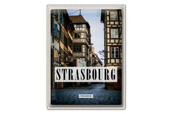 Plaque tôle voyage 30x40cm Strasbourg France la petite Panorama 1