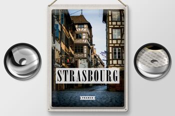 Plaque tôle voyage 30x40cm Strasbourg France la petite Panorama 2