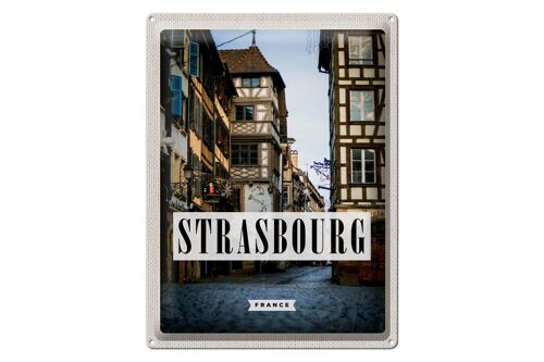 Blechschild Reise 30x40cm Strasbourg France la petite Panorama