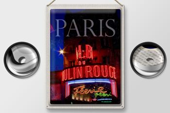 Plaque tôle voyage 30x40cm Paris Moulin Rouge Variété 2