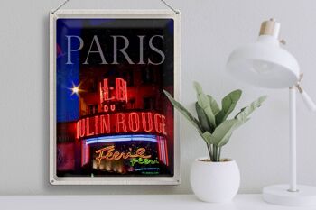 Plaque tôle voyage 30x40cm Paris Moulin Rouge Variété 3