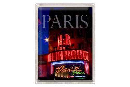 Blechschild Reise 30x40cm Paris Moulin Rouge Varieté