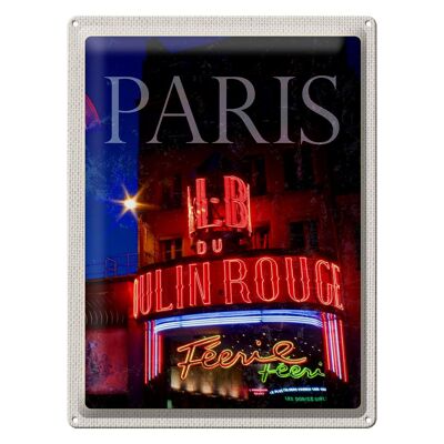Targa in metallo da viaggio 30x40 cm Parigi Moulin Rouge Varieté