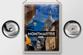 Plaque tôle voyage 30x40cm Montmartre Paris centre ville 2