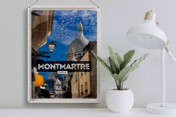 Plaque tôle voyage 30x40cm Montmartre Paris centre ville 3