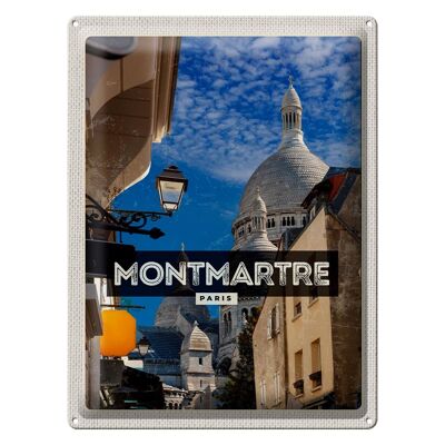 Plaque tôle voyage 30x40cm Montmartre Paris centre ville