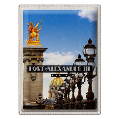 Targa in metallo da viaggio 30x40 cm Pont Alexandre III Destinazione di viaggio di Parigi