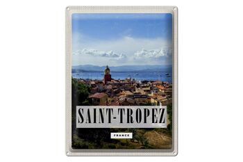 Affiche panoramique de voyage en étain, signe de voyage, 30x40cm, Saint-Tropez, France 1