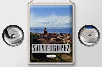 Affiche panoramique de voyage en étain, signe de voyage, 30x40cm, Saint-Tropez, France 2