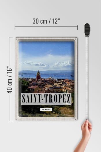 Affiche panoramique de voyage en étain, signe de voyage, 30x40cm, Saint-Tropez, France 4