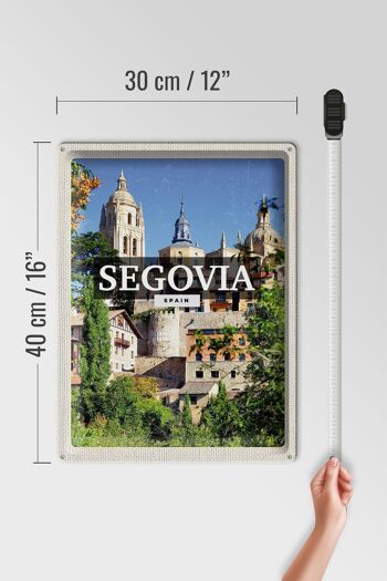 Plaque en tôle voyage 30x40cm Ségovie Espagne vue sur le château 4
