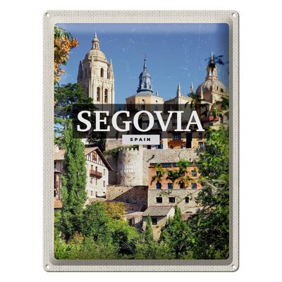Cartel de chapa viaje 30x40cm Segovia España vista al castillo