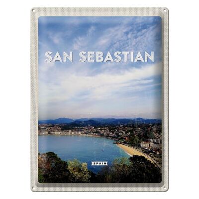 Blechschild Reise 30x40cm San Sebastian Spain Meer Urlaub Sonne