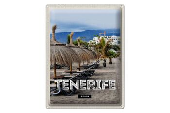 Panneau en étain voyage 30x40cm Tenerife Espagne vacances plage palmiers 1