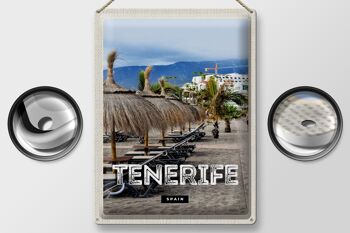 Panneau en étain voyage 30x40cm Tenerife Espagne vacances plage palmiers 2