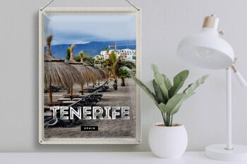 Panneau en étain voyage 30x40cm Tenerife Espagne vacances plage palmiers 3