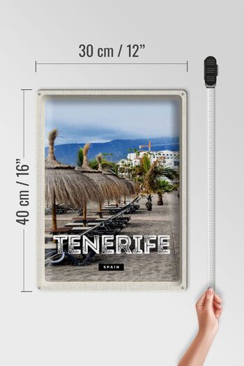 Panneau en étain voyage 30x40cm Tenerife Espagne vacances plage palmiers 4