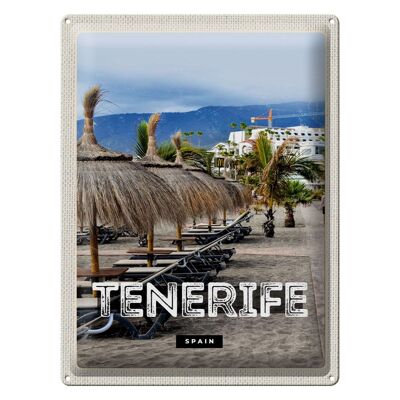 Targa in metallo da viaggio 30x40 cm Tenerife Spagna vacanza spiaggia palme