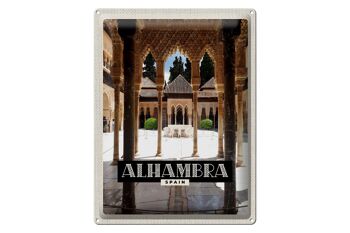 Panneau en étain voyage 30x40cm, Alhambra espagne, vacances touristiques 1