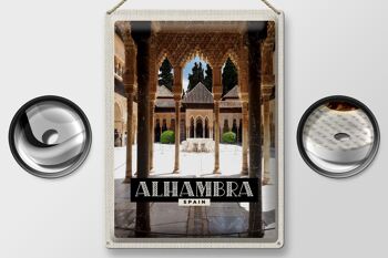 Panneau en étain voyage 30x40cm, Alhambra espagne, vacances touristiques 2