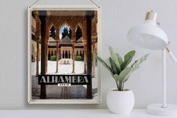 Panneau en étain voyage 30x40cm, Alhambra espagne, vacances touristiques 3