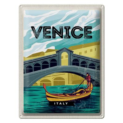 Targa in metallo da viaggio 30x40 cm Venezia Italia foto pittoresca