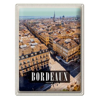 Plaque en tôle voyage 30x40cm Bordeaux France panorama destination de voyage