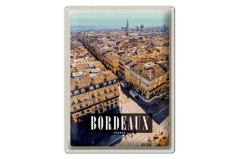 Plaque en tôle voyage 30x40cm Bordeaux France panorama destination de voyage 1