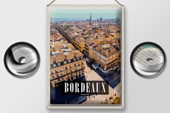 Plaque en tôle voyage 30x40cm Bordeaux France panorama destination de voyage 2