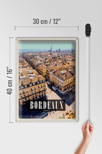 Plaque en tôle voyage 30x40cm Bordeaux France panorama destination de voyage 4