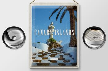 Panneau de voyage en étain, 30x40cm, îles canaries, espagne, vacances, palmiers 2