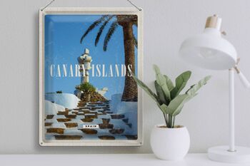 Panneau de voyage en étain, 30x40cm, îles canaries, espagne, vacances, palmiers 3