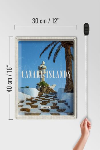 Panneau de voyage en étain, 30x40cm, îles canaries, espagne, vacances, palmiers 4