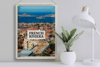 Panneau en étain voyage 30x40cm, panorama sur la mer de la côte d'azur, vacances 3