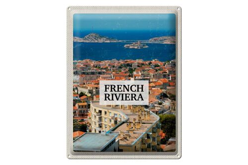 Blechschild Reise 30x40cm French Riviera Meer Panorama Urlaub