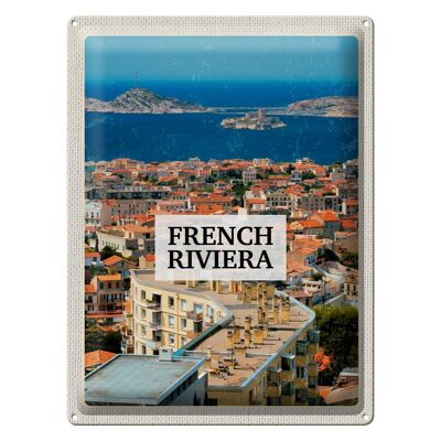 Blechschild Reise 30x40cm French Riviera Meer Panorama Urlaub