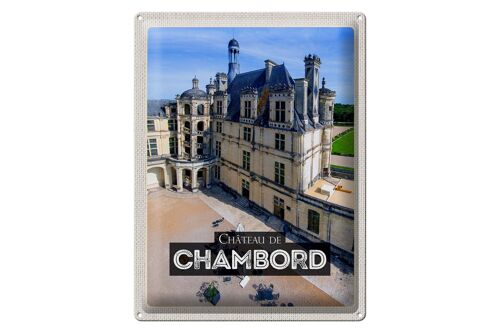 Blechschild Reise 30x40cm Château de Chambord Schloss Geschenk