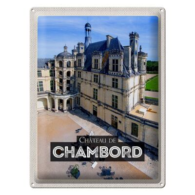 Blechschild Reise 30x40cm Château de Chambord Schloss Geschenk