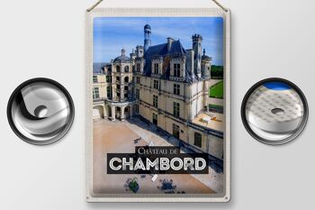 Plaque tôle voyage 30x40cm Château de Chambord cadeau château 2