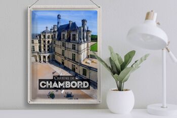 Plaque tôle voyage 30x40cm Château de Chambord cadeau château 3