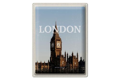 Blechschild Reise 30x40cm London UK Big Ben Glocke Geschenk