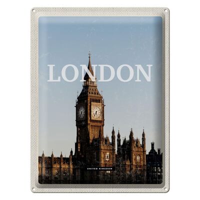 Targa in metallo da viaggio 30x40 cm Londra, Regno Unito, Big Ben Bell, regalo