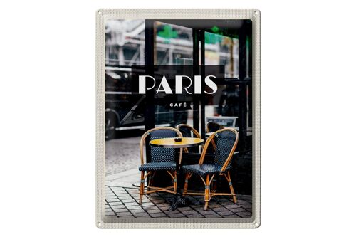 Blechschild Reise 30x40cm Paris Cafe Retro Reiseziel Poster