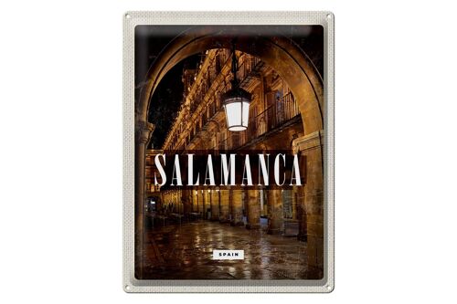 Blechschild Reise 30x40cm Salamanca Spain Architektur Retro