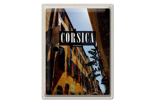 Blechschild Reise 30x40cm Corsica France Retro Altstadt Geschenk